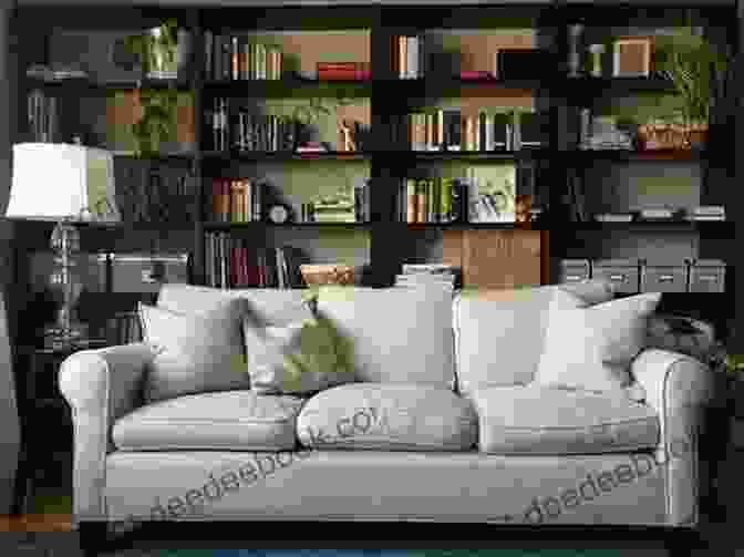 A Cozy Interior With Couches, Armchairs, And Bookshelves Embroidery Cottage (Quilting Bee Tea Shop 3)