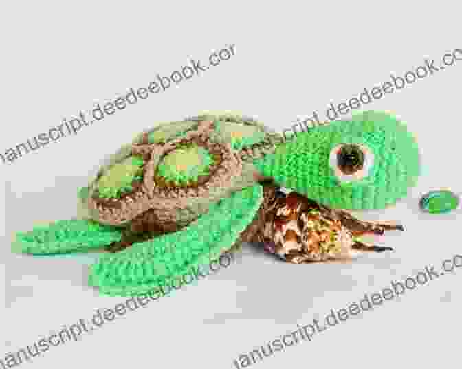A Crochet Sea Turtle In Shades Of Blue And Green, With Intricate Shell Patterns Crochet Cute Sea Creatures: Amigurumi Ocean Animal Patterns: Sea Creatures Crochet Patterns