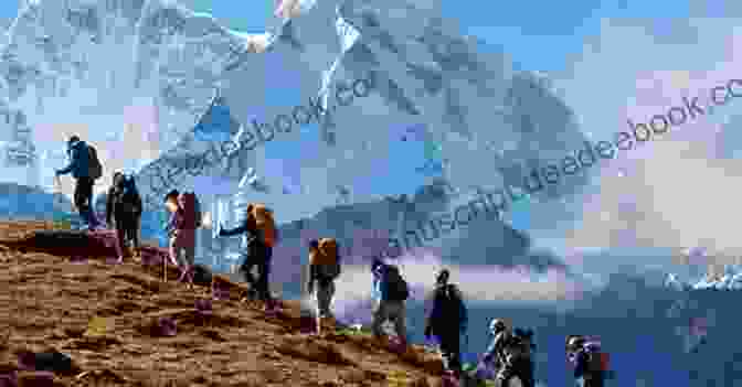 A Group Of Trekkers Walking Along A Mountain Trail In The Himalayas. 2 B R 0 2 B THE BIG TRIP UP YONDER