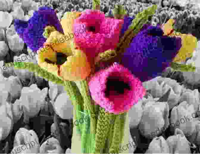 A Knitted Tulip Flowers Knitting Ideas: Wonderful Projects To Start Knitting Flowers