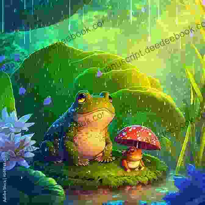 A Whimsical Illustration Of A Girl With Toad Like Features, Surrounded By Lush Greenery And Vibrant Flowers A Girl Named Toad