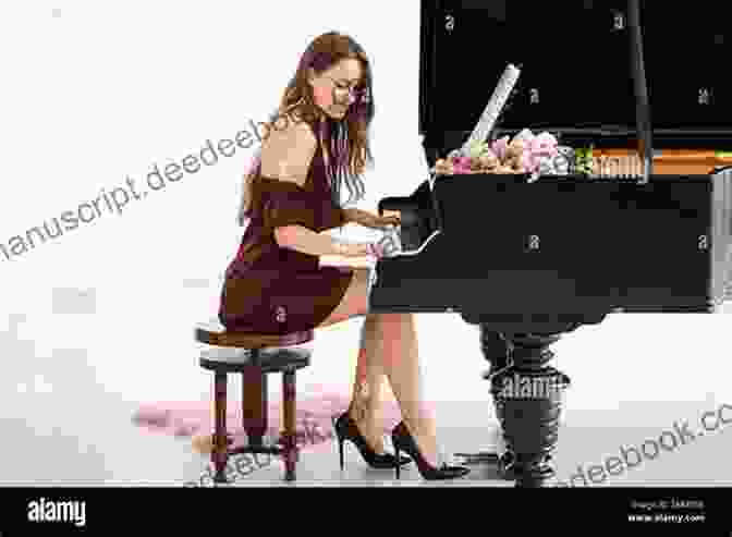 A Young Woman Sitting At A Grand Piano, Writing Music My First Piano Adventure: Writing B