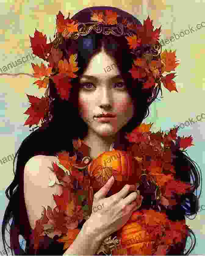 Samhain Goddess Surrounded By Autumn Leaves Samhain Goddess (Daughter Of Winter 5)