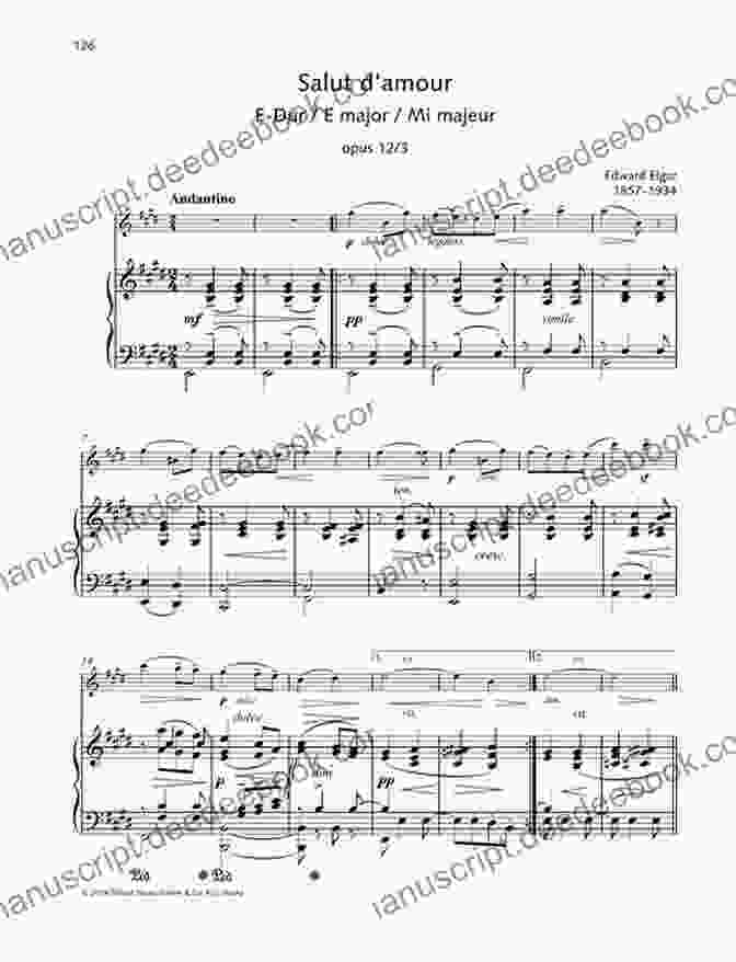 Sheet Music Of Edward Elgar's Salut D'Amour Best Of Edward Elgar For Flute And Guitar