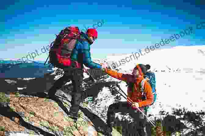 Two Mountain Climbers Stand At The Summit Of A Mountain, Overlooking A Breathtaking View This Courageous Journey (The Mountain 9)